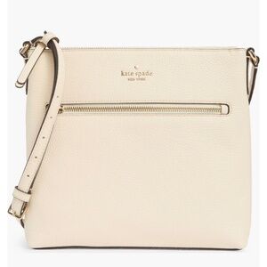 Kate Spade Jackson Crossbody Bag Top Zip Leather Parchment